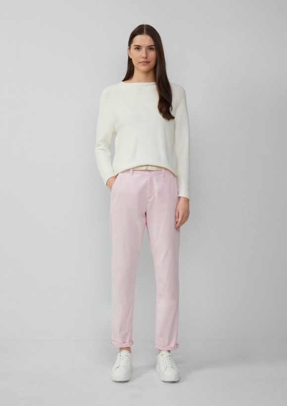 s.Oliver Chino mit geflochtenem Gürtel und Garment Dye - zartrosa