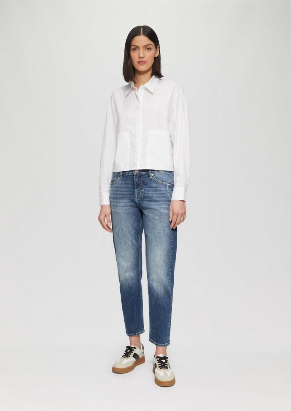 s.Oliver Ankle-Jeans Franciz / Boyfriend / Low Rise / Straight Leg - blau