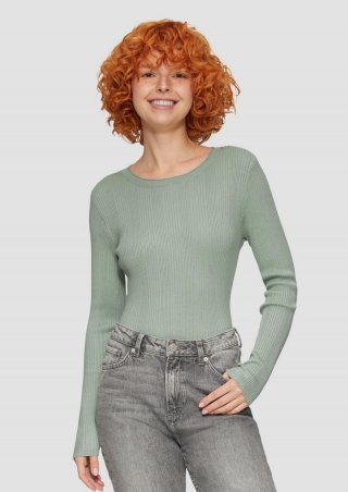 s.Oliver Strickpullover aus Viskosemix - salbeigrün