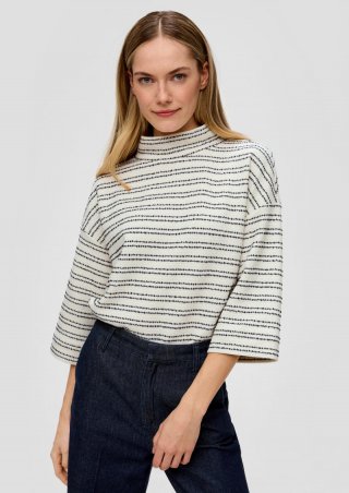s.Oliver Shirt mit Stehkragen - ecru