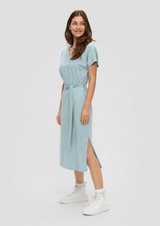 s.Oliver Kurzarm-Kleid aus Jersey - helles türkis