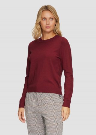 s.Oliver Weicher Pullover mit Rundhalsausschnitt aus Viskosemix - rubinrot