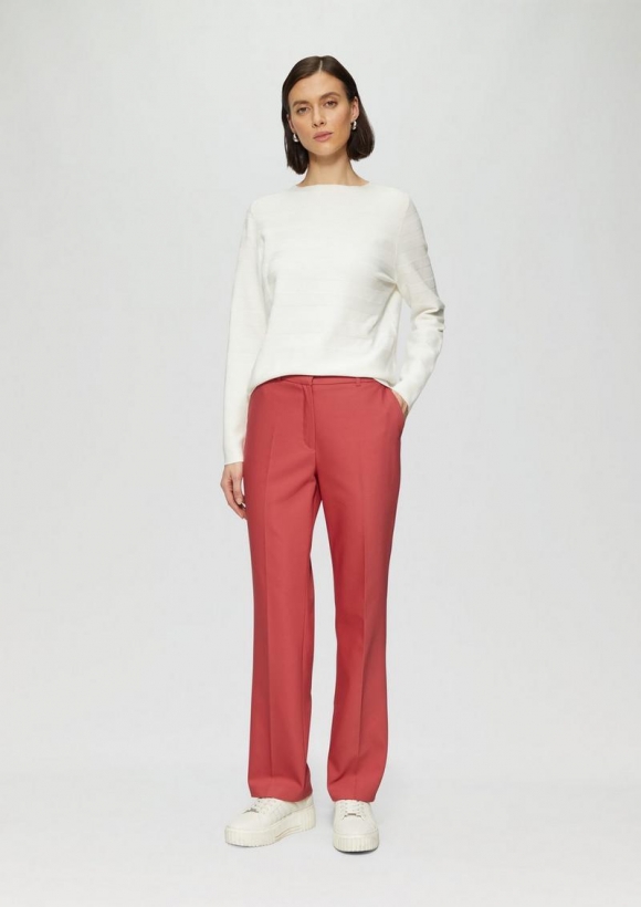 s.Oliver Elegante Stoffhose mit Straight Leg - korallrot