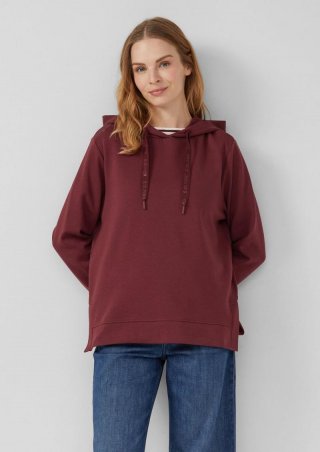 s.Oliver Sweatshirt im Relaxed Fit mit Seitenschlitz - bordeaux