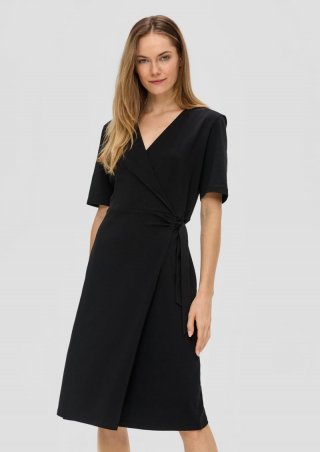 s.Oliver Kleid mit V-Ausschnitt - schwarz