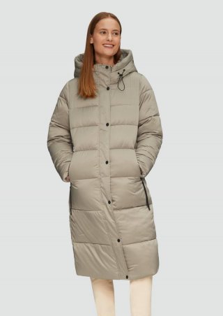 s.Oliver Puffermantel in Satin-Optik - helles beige