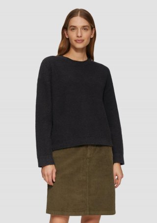 s.Oliver Weicher Strickpullover aus Bouclé - schwarz