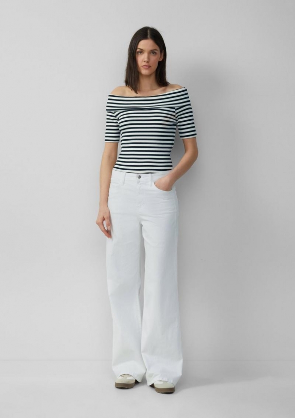 s.Oliver Jeans Suri / Regular Fit / High Rise / Wide Leg - weiß