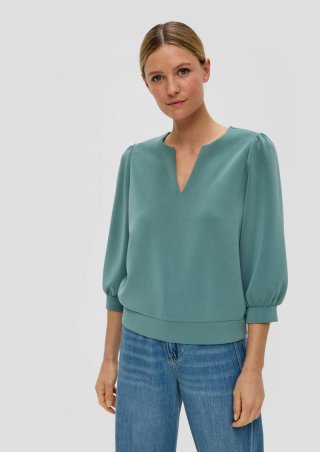 s.Oliver Langarmshirt mit Tunika-Ausschnitt - minze