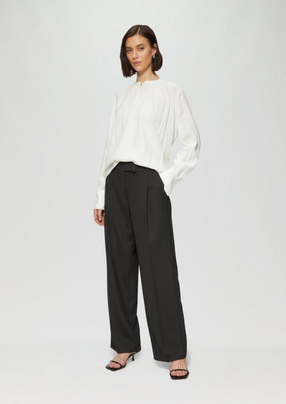 s.Oliver Elegante Hose mit Extra Wide Leg aus Viskosemix - schwarz