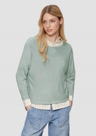 s.Oliver Strickpullover mit Fledermausärmeln - pastelltürkis