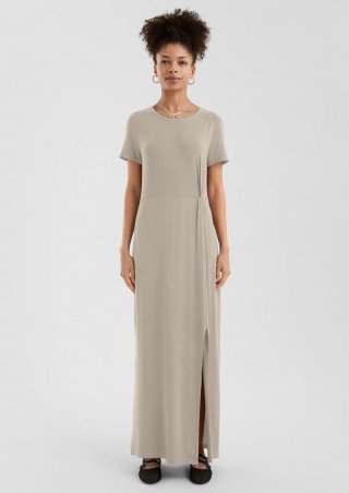 s.Oliver Jerseykleid aus Viskosmix - beige
