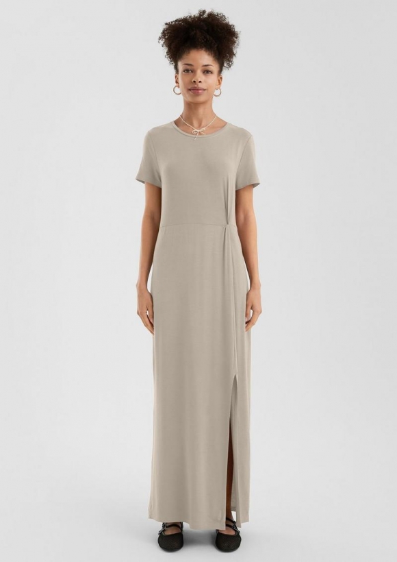 s.Oliver Jerseykleid aus Viskosmix - beige