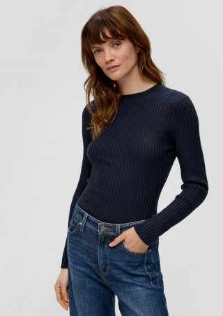 s.Oliver Rippstrickpullover aus Viskosemix - navy