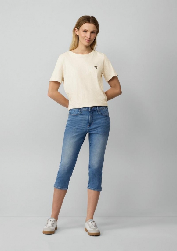 s.Oliver Capri-Jeans Betsy / Slim Fit / Mid Rise / Slim Leg / Schlitz - blau