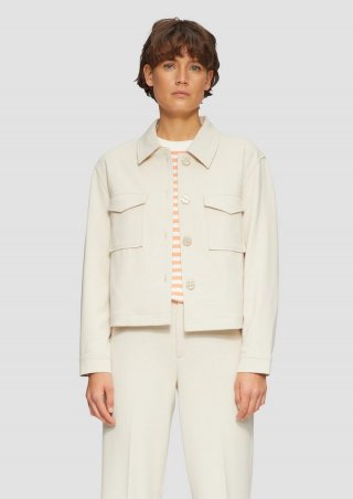 s.Oliver Jacke im Relaxed Fit aus Struktur-Jersey - beige