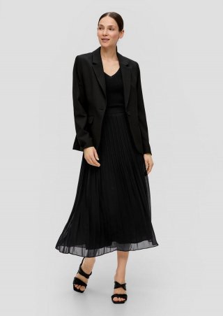 s.Oliver Midi-Rock aus Chiffon - schwarz
