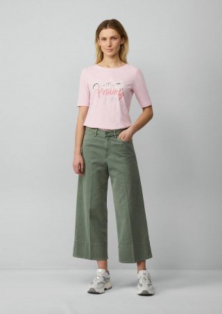 s.Oliver Culotte-Jeans / Regular Fit / High Rise / Wide Leg / Bügelfalten - salbeigrün