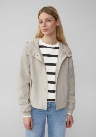 s.Oliver Nylon-Jacke mit Kapuze und verstellbarem Saum - ecru