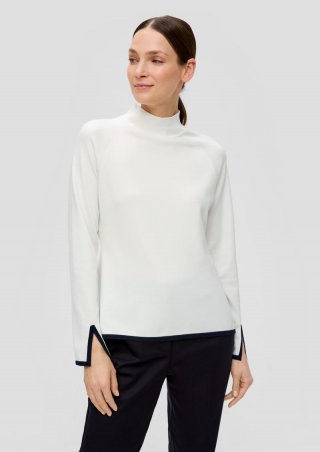 s.Oliver Strickpullover mit Stehkragen - creme