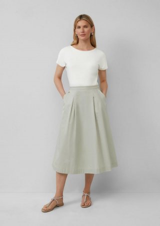 s.Oliver Midikleid im Fabricmix mit Eingrifftaschen - beige