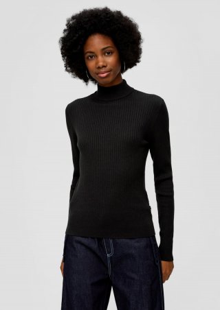 s.Oliver Strickpullover aus Viskosemix - schwarz
