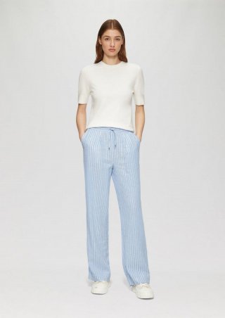 s.Oliver Wide-Leg-Hose aus Leinemix - himmelblau