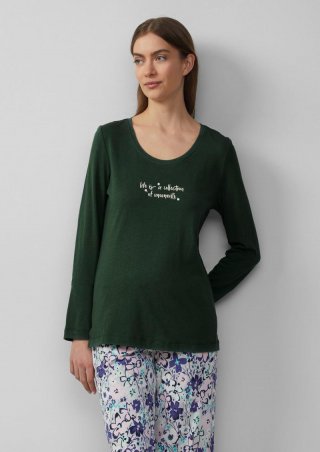 s.Oliver Weiches Pyjamaoberteil - tannengrün