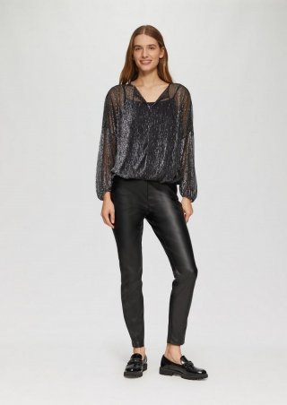 s.Oliver Leggings aus Kunstleder - schwarz