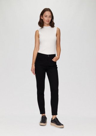 s.Oliver Ankle-Hose im Slim Fit mit mittelhohem Bund - schwarz