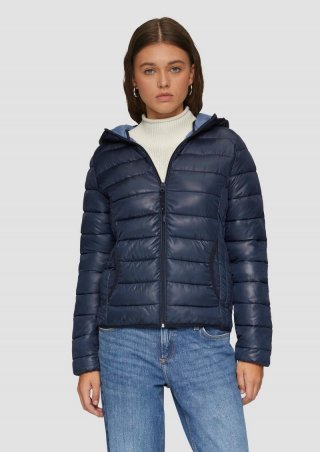 s.Oliver Gesteppte Outdoor-Jacke mit Kapuze - tiefblau