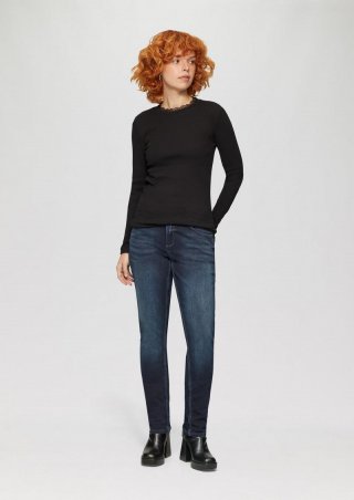 s.Oliver Jeans Catie / Slim Fit / Mid Rise / Slim Leg / Doppelknopf - blau