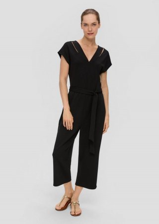 s.Oliver Jumpsuit aus Interlock-Jersey mit Elastikbund - schwarz