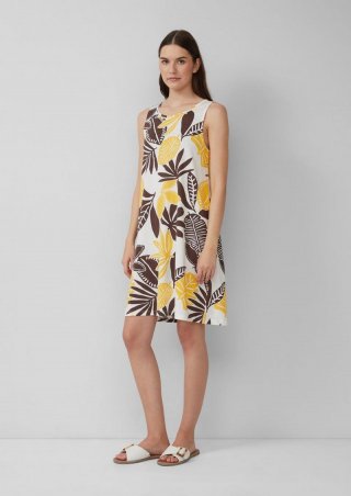 s.Oliver Kurzes Kleid mit Cut-out-Detail - creme