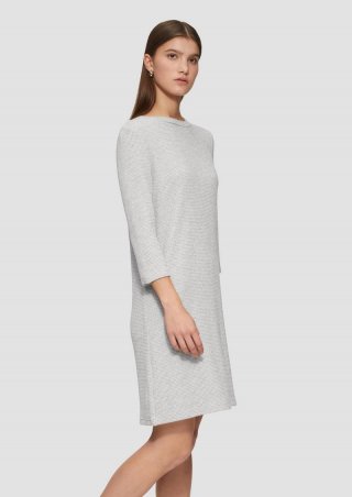 s.Oliver Kurzes Kleid mit Piqué-Struktur und Glitzereffekt - grau meliert