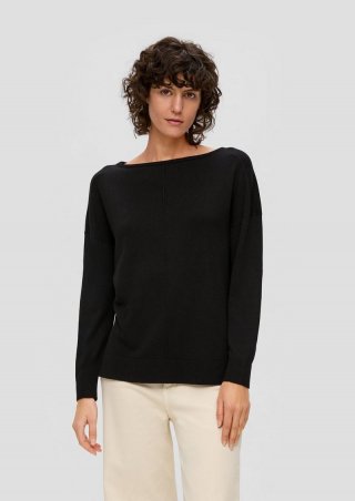 s.Oliver Strickpullover im Loose Fit - schwarz