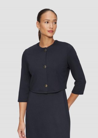 s.Oliver Verkürzte Jacke im Boxy-Fit mit goldfarbenen Knöpfen - navy