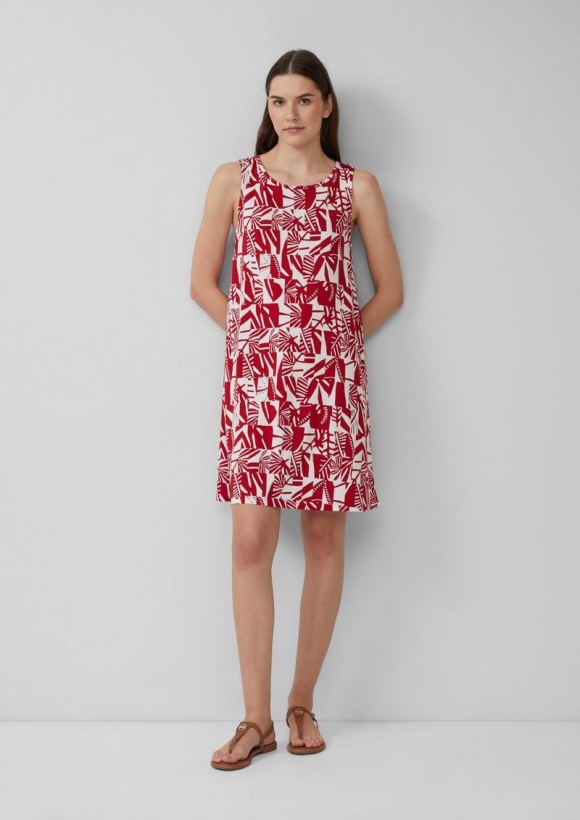 s.Oliver Kurzes Kleid mit Cut-out-Detail - mohnrot