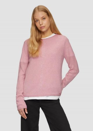 s.Oliver Weicher Strickpullover mit Ajour-Detail - zartrosa