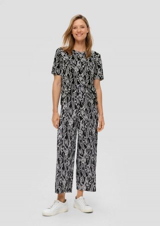 s.Oliver Regular: Plissierte Culottes aus Jersey - schwarz