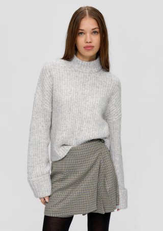 s.Oliver Strickpullover mit Rollkragen - grau meliert