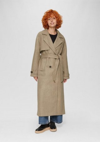 s.Oliver Trenchcoat in Wolloptik - olivgrün