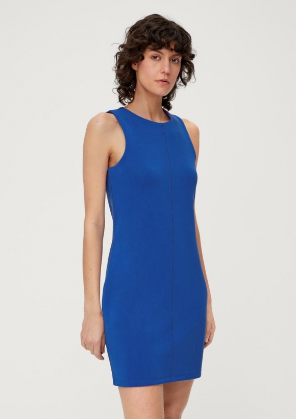 s.Oliver Scuba-Kleid aus Modalmix - royalblau