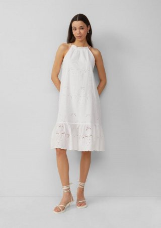 s.Oliver Neckholderkleid aus Lochspitze | QS x Sarah & Tini - creme