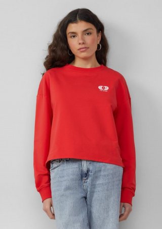 s.Oliver Sweatshirt mit Stickerei und Rückenprint - rot