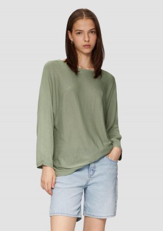 s.Oliver Strickpullover mit Fledermausärmeln - salbeigrün