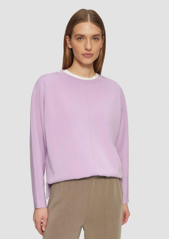 s.Oliver Sweatshirt aus Scuba mit Fledermausärmeln - lavendel