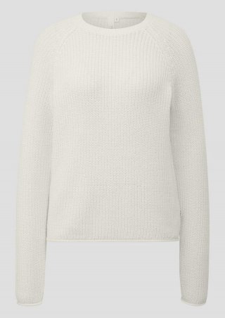 s.Oliver Melierter Strickpullover mit Raglanärmeln - ecru