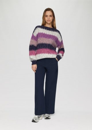 s.Oliver Wide-Leg-Hose mit Bundfalte - tiefblau
