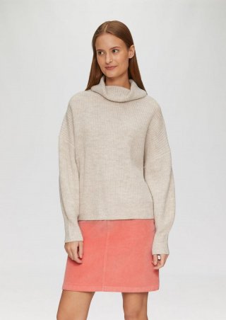 s.Oliver Oversized Pullover mit Rollkragen - beige